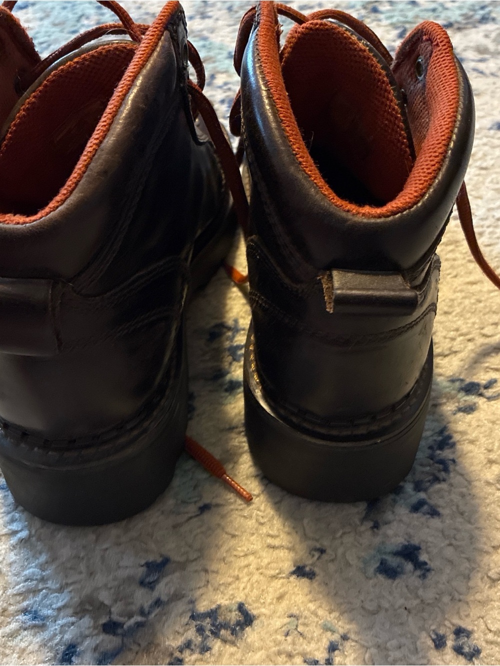 Women’s vintage AE American Eagle Brown Leather Lace-Up Platform Boots size 8 - Picture 4 of 7